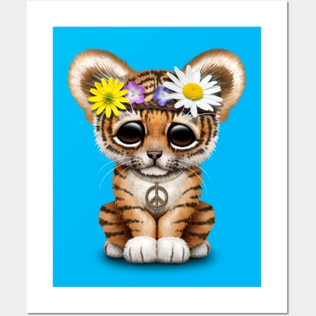 Cute Hippie Tiger Cub Wall Art by jeffbartels